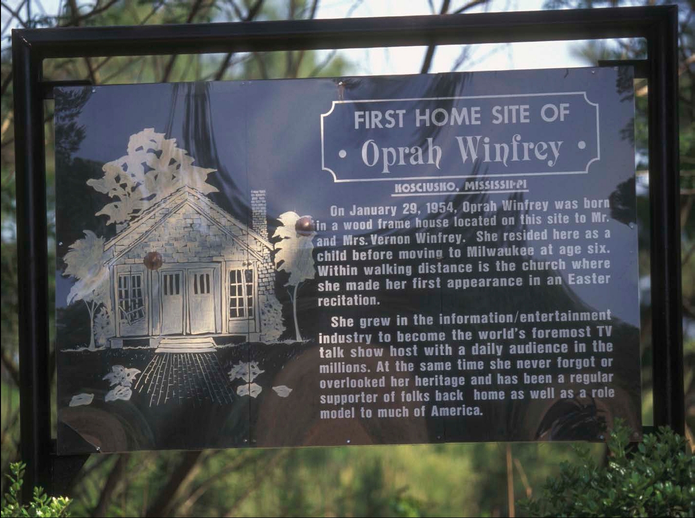 A sign stands in the area where Oprah was born in Kosciusko Mississippi The - photo 3