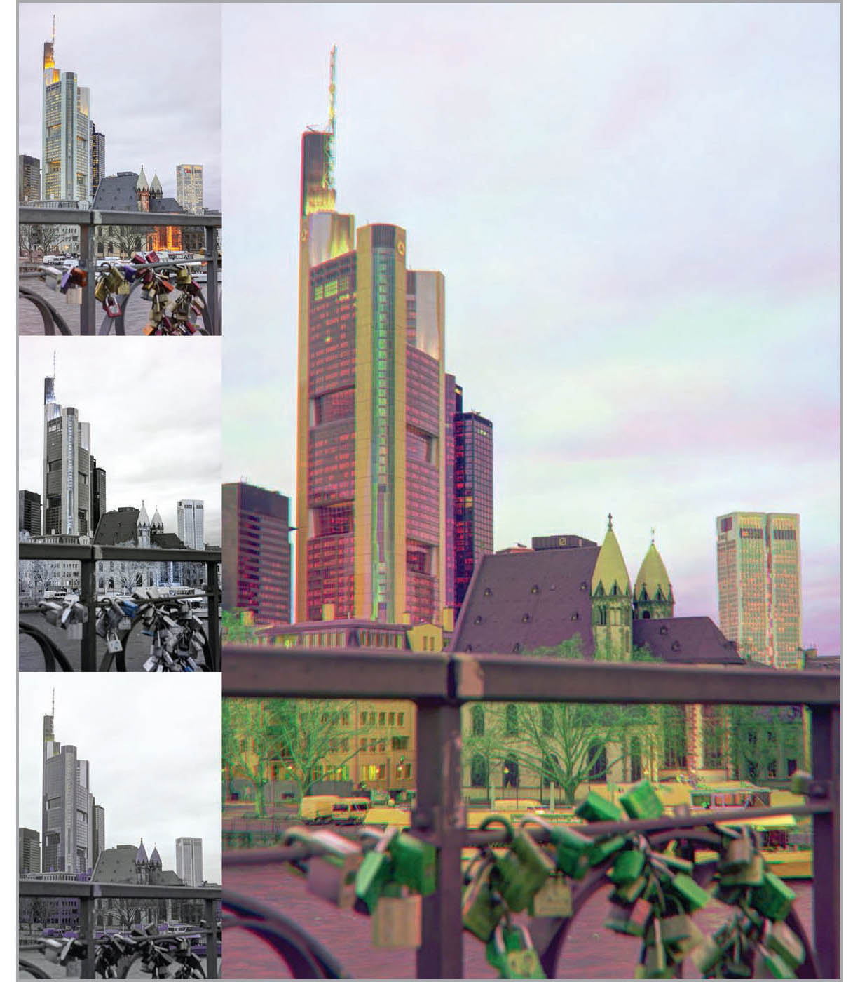 A multispectral dusk quadriptych of Commerzbank Tower in downtown Frankfurt - photo 4