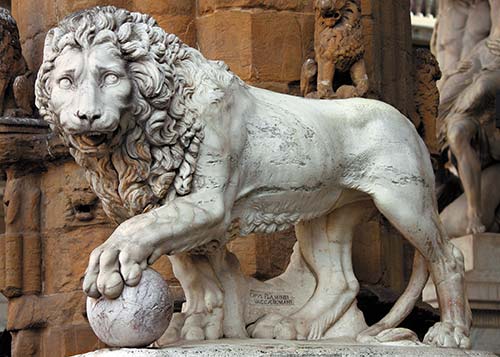 lion statue at Piazza della Signoria in Florence Rome Florence and Venice - photo 11