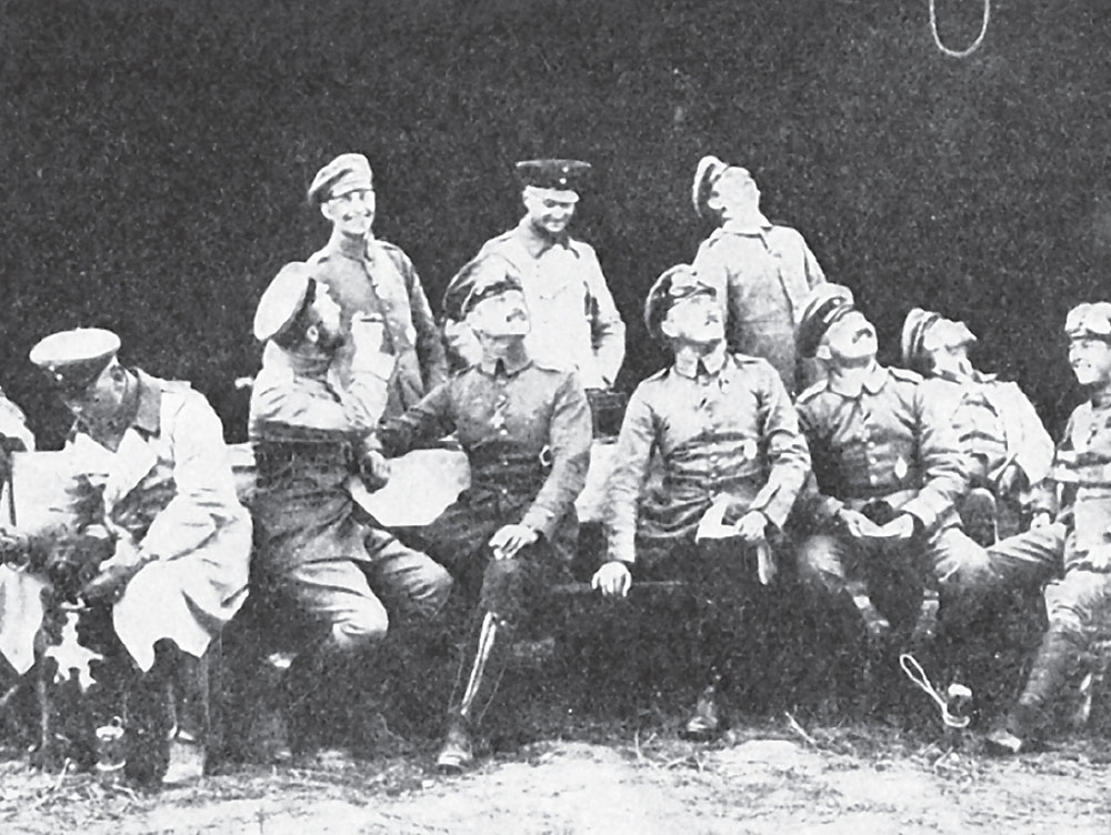 A Zeppelin crew watching another aerial battleship as it proceeds overhead - photo 9