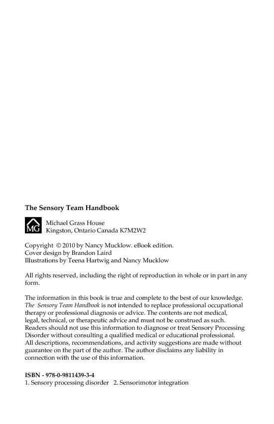 The Sensory Team Handbook A hands-on tool to help young people make sense of their senses and take charge of their sensory processing - photo 1