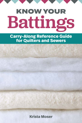 Krista Moser Know Your Battings: Carry-along Reference Guide for Quilters and Sewers