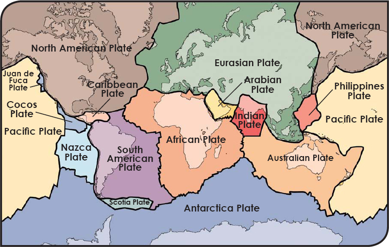 The Earths crust is divided into 13 major plates and four smaller plates Some - photo 10