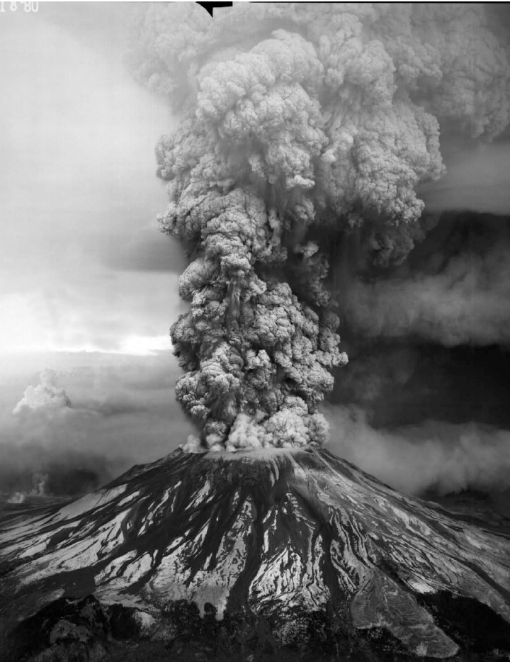 An aerial view of Mount St Helens showing the Plinian eruption column on May - photo 5