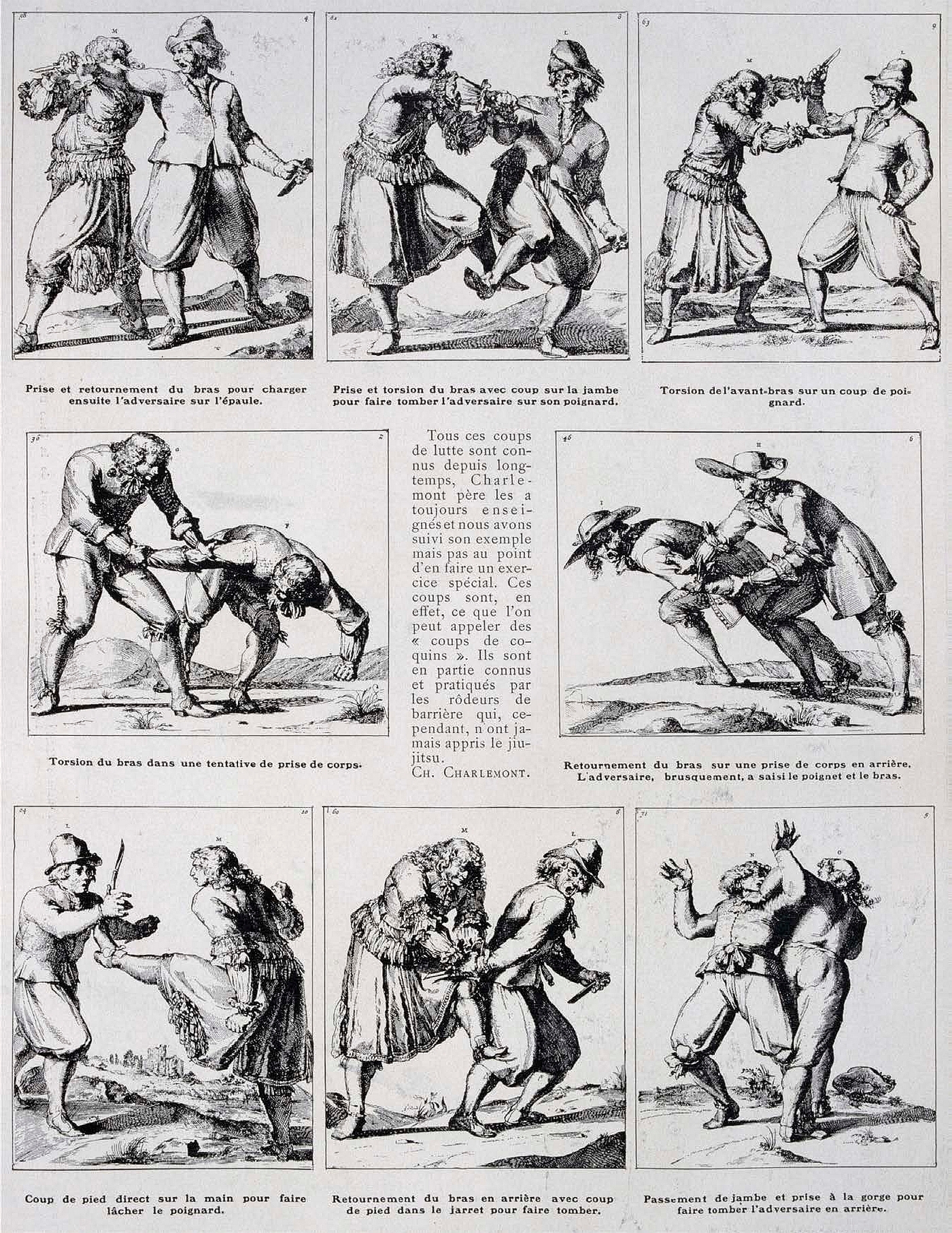 This page from a French magazine from the 1800s displays several jujitsu moves - photo 3