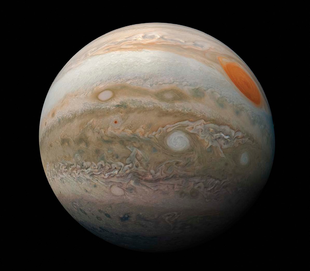 The NASA space ship Juno took three photos of Jupiter to produce this image - photo 3