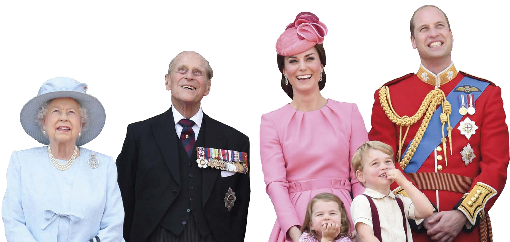 The royal family stand on the balcony of Buckingham Palace to watch planes fly - photo 8