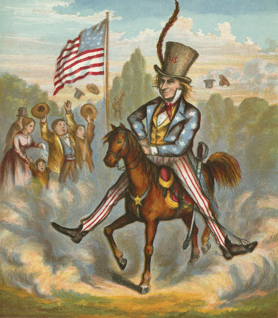 This illustration shows silly Yankee Doodle riding his horse and wearing a - photo 9