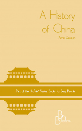 Anne Davison A History of China