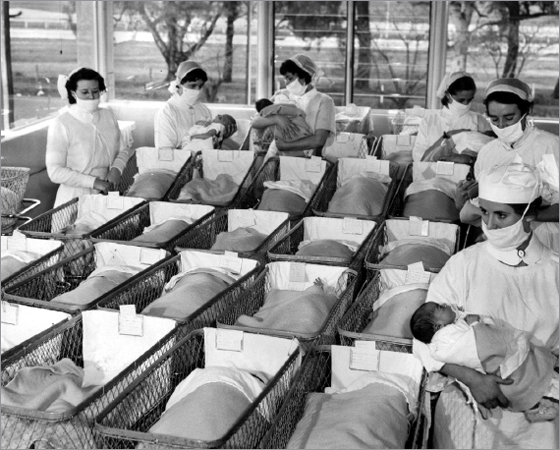 Nurses and babies in 1957 at the Queen Victoria Maternity Hospital where most - photo 5