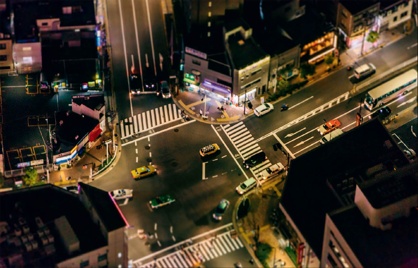 INTERSECTION AT NIGHT OSHIAGE INTERSECTION ABOVE HONJO AZUMABASHI SUBWAY - photo 18