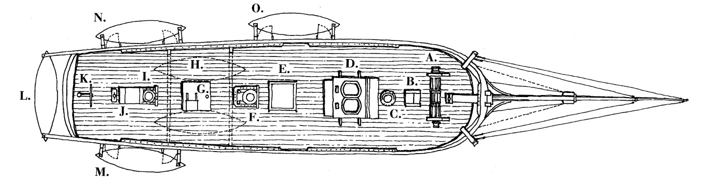 A windlass B forecastle companionway C foremast D tryworks E main hatch F - photo 5