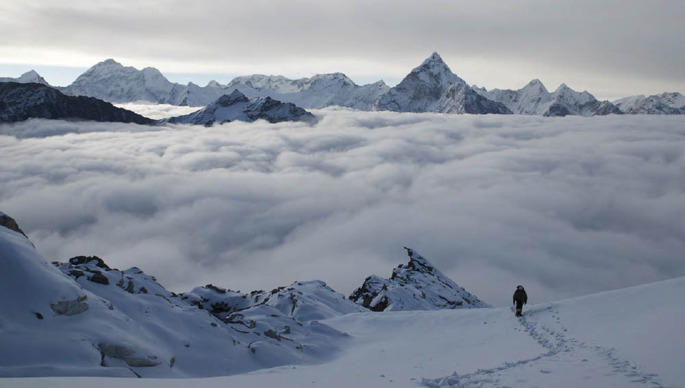 Everest climbers acclimatize on Lobuche while clouds blanket the Khumbu Valley - photo 4