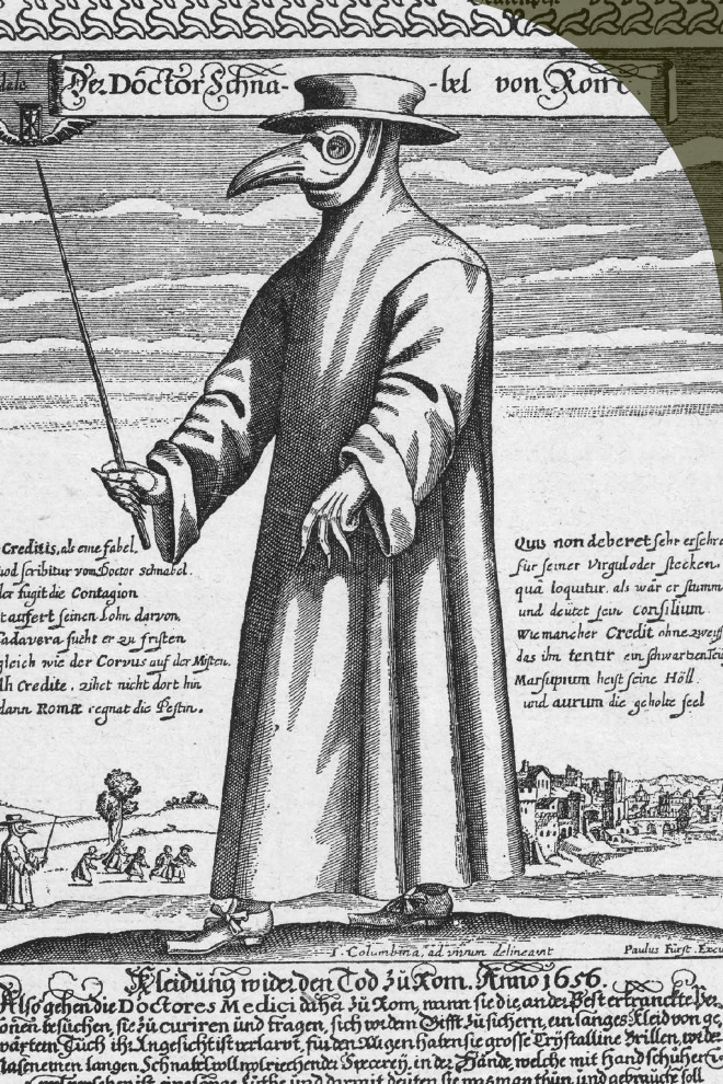 In this mid-1600s illustration a doctor protects himself from disease with a - photo 4