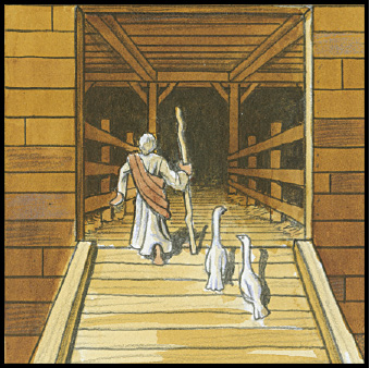 7 Days God Shuts Door of Ark God tells Noah and the animals to go into the ark - photo 4