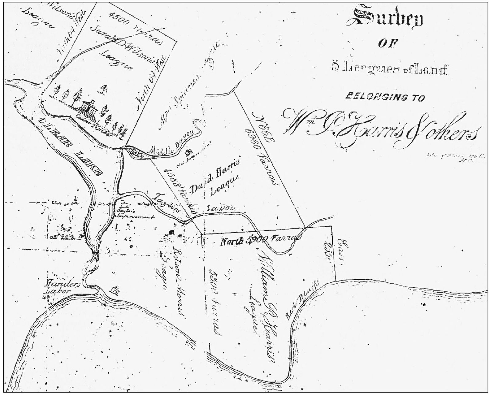 The David Harris survey shows the boundaries of the Spanish land grants that - photo 3