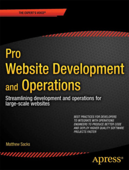Matthew Sacks - Pro Website Development and Operations: Streamlining DevOps for large-scale websites