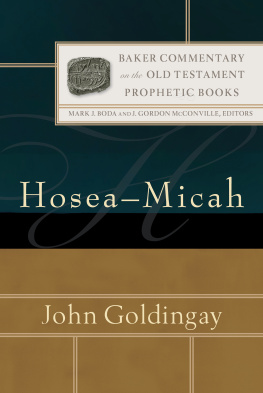 John Goldingay Hosea-Micah