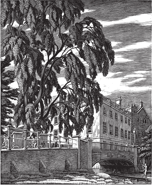 GWENDOLEN RAVERAT Silver Street Cambridge 1938 ENGLISH WOOD-ENGRAVING - photo 2