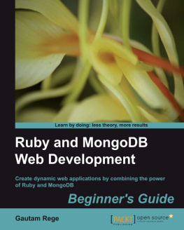 Gautam Rege Ruby and MongoDB Web Development Beginners Guide