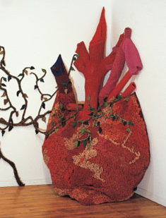 Tending Janet Morton 2003 hand-knit heart vines and leaves 2500 - photo 7