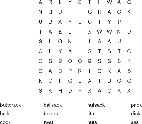 British Swears Word Scramble The words are scrambled Too damn easy Just - photo 18