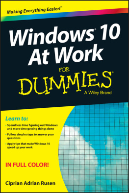 Ciprian Adrian Rusen Windows 10 at Work for Dummies