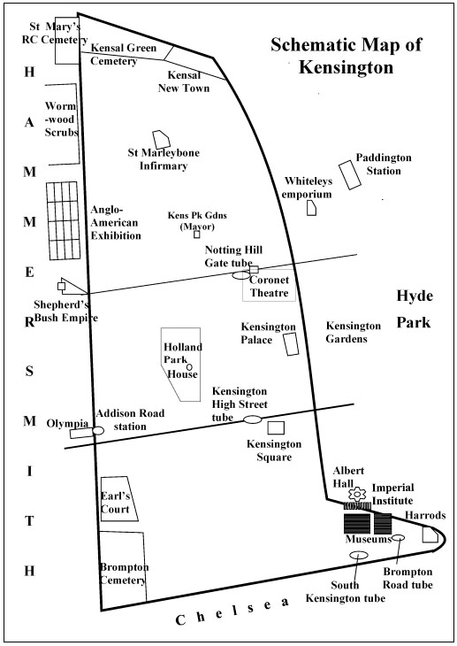 Schematic Map of Kensington to show the main areas mentioned A One - photo 7