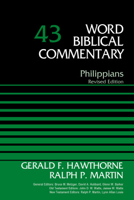 Gerald F. Hawthorne Philippians, Volume 43