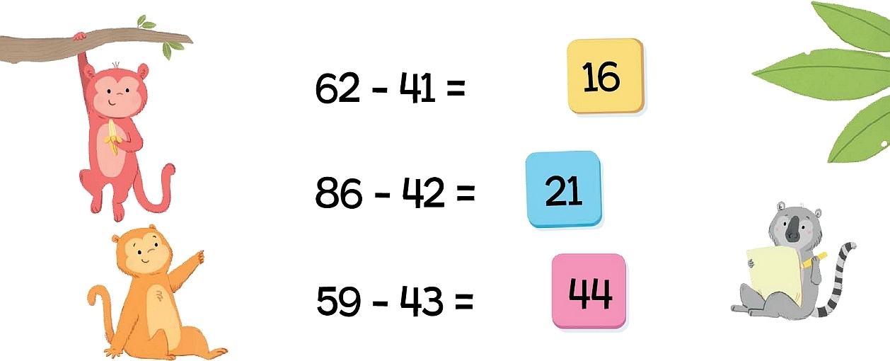 Safari Supper Pick the correct answer for each subtraction problem to feed the - photo 22