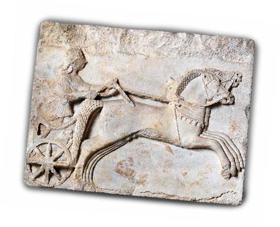 THIS STONE CARVING FROM THE ARCHAIC PERIOD SHOWS A MAN RIDING A CHARIOT Each - photo 5