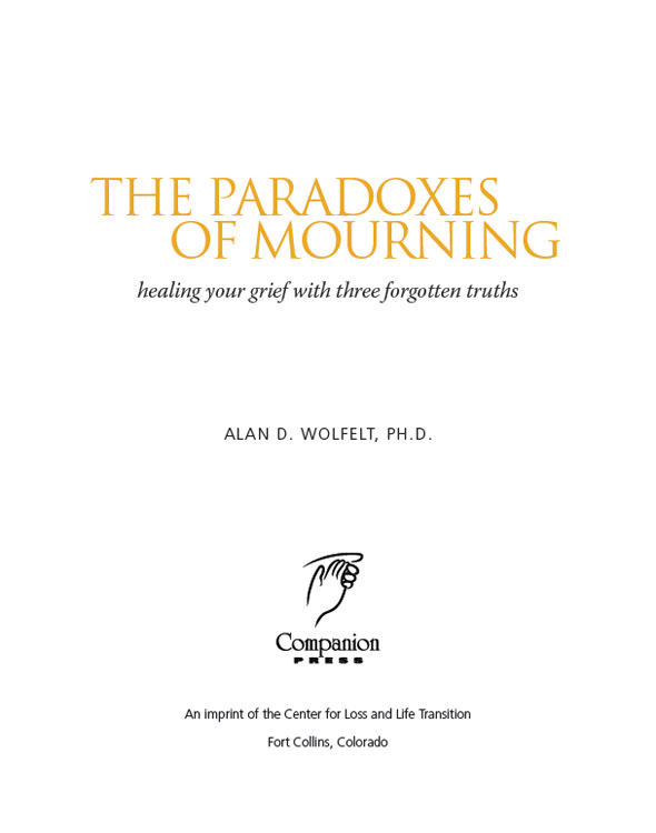 ALSO BY DR ALAN WOLFELT Healing Your Grieving Heart 100 Practical Ideas - photo 1