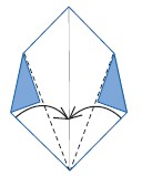 Use the existing creases to valley-fold the flaps to meet at the center crease - photo 31