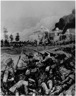 Ghostly Bowmen from Agincourt appear above British Trenches defending troops - photo 1