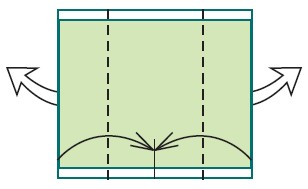 Valley-fold the folded edges to meet at the middle Allow the back edges to - photo 8