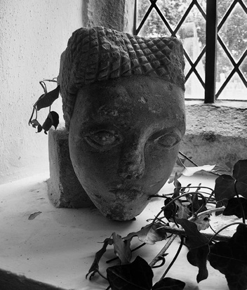 In memory of the medieval carved Head of a Maiden hacked from its stand and - photo 1