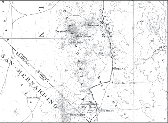 Beaver Lake 1892 map of Camp Mojave Beales Trail indicated by a line parallel - photo 7