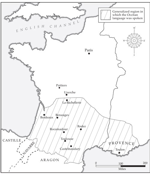 Map 1 Regions of the Occitan language Map 2 Major cities towns and - photo 2