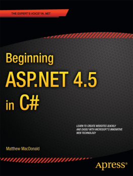 Matthew MacDonald Beginning ASP.Net 4.5 in C# (Beginning Apress)