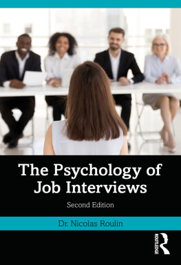 Nicolas Roulin The Psychology of Job Interviews