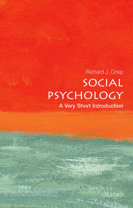 Richard J. Crisp Social Psychology: A Very Short Introduction