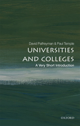 David Palfreyman - Universities and Colleges: A Very Short Introduction