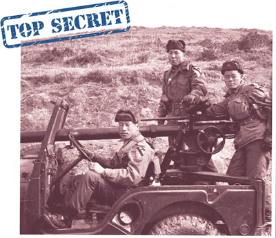 Two US Army officers talk with two soldiers at a Nike missile battery 1950s - photo 4