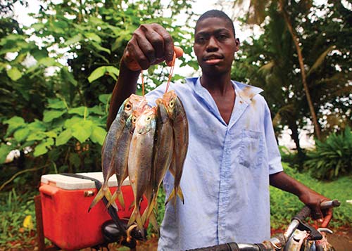 youth with fresh fish Cahuita Costa Ricas Caribbean coast extends some 200 - photo 4