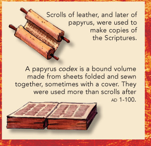 Scrolls of leather and later of papyrus were used to make copies of the - photo 4