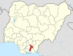 Map of Nigeria showing Abia State red portion General Information Domestic - photo 3