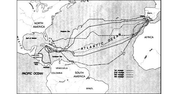 Voyages Map of Columbus I assumed that we had found a passage to India and - photo 4