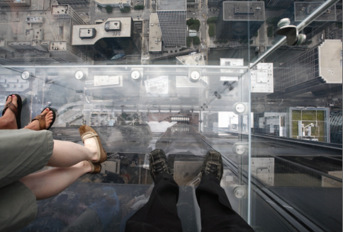 At the Willis Tower in Chicago visitors stand on a glass balcony built 1353 - photo 4