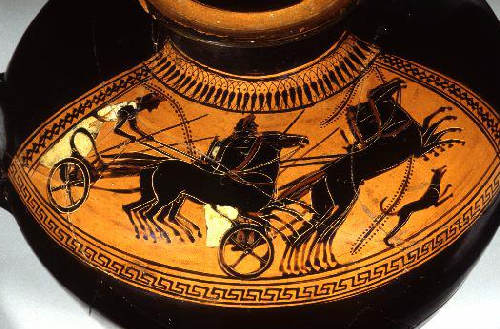 An ancient vase displaying a chariot race at Olympia Ancient vase - photo 10