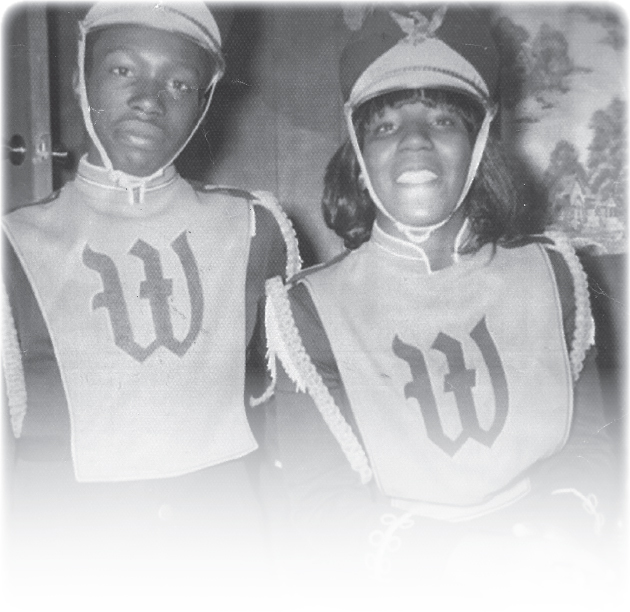 Kathlyn and her brother Mack Carlos in band uniform getting ready to start - photo 3